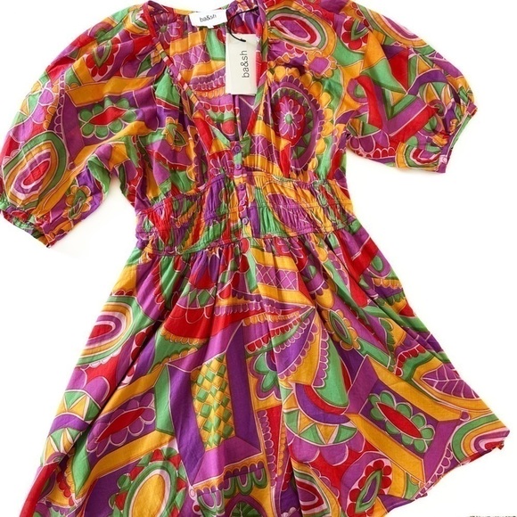 Ba&Sh 2 Womens Size 6 Dova Puff Sleeve Mini Dress New - Picture 4 of 12